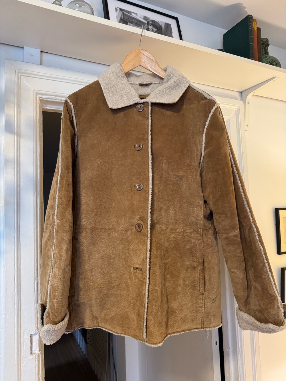 Bernardo Tan Teddy Shearling-Trim Jacket